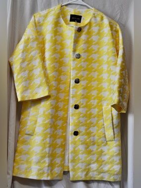 Dolce Cabo Yellow & White Houndstooth Coat